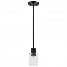  60/8064 - Clarksville; 5 Inch Mini Pendant; Matte Black with Clear Glass