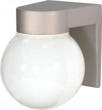  SF77/139 - 1 Light - 8" Utility Wall with White Glass - Satin Aluminum Finish