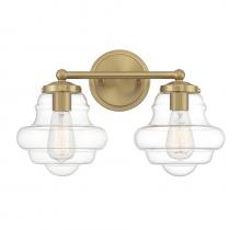  M80072NB - 2-Light Bathroom Vanity Light in Natural Brass