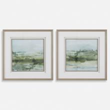  32356 - Uttermost Soft Sage Abstract Landscape Prints Set/2