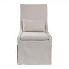  23493 - Coley White Linen Armless Chair