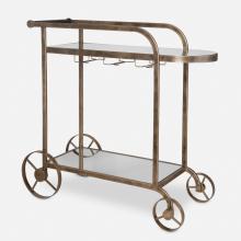  50016 - Uttermost Carrinho Antique Brass Bar Cart