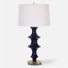  30196 - Coil Sculpted Blue Table Lamp