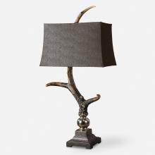  27960 - Stag Horn Dark Shade Table Lamp