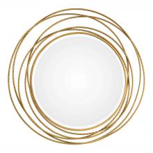  09348 - Whirlwind Gold Round Mirror