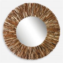  09809 - Teak Branch Natural Round Mirror