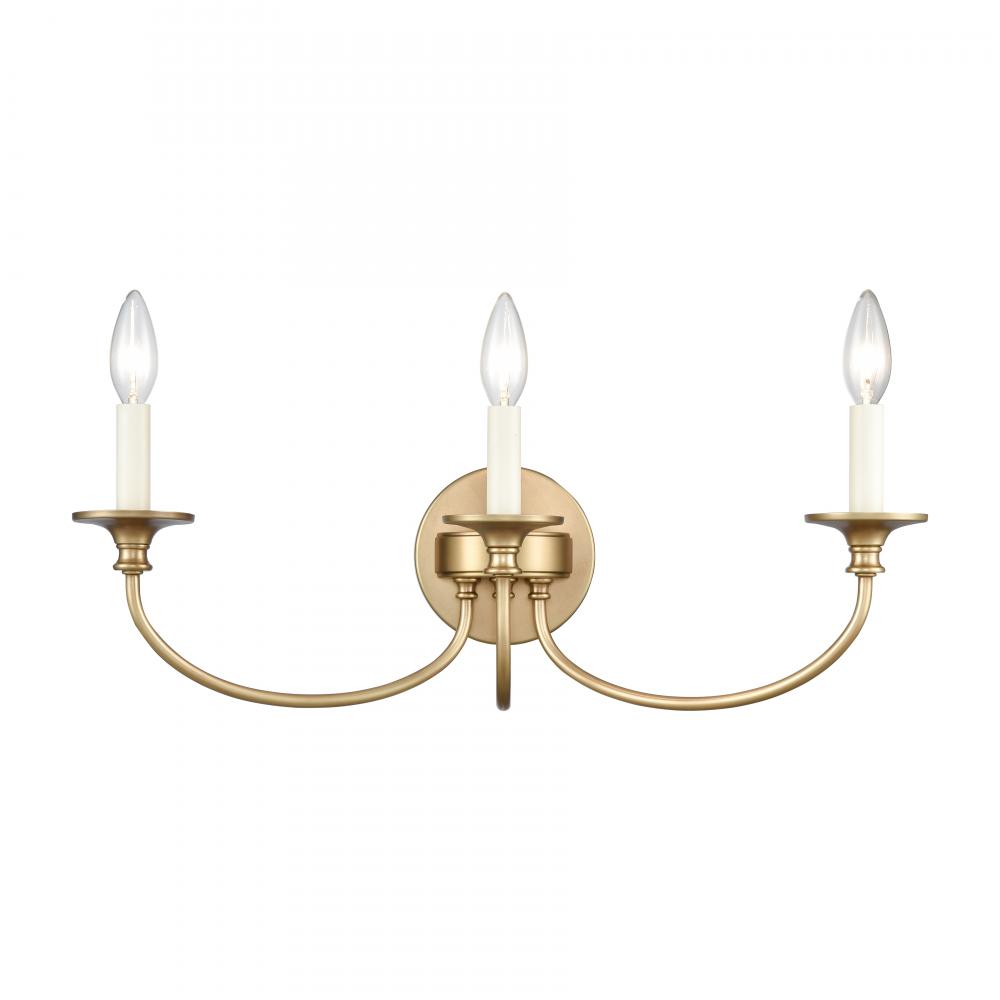 Cecil 22'' Wide 3-Light Vanity Light - Natural Brass