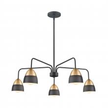  52228/5 - Milla 32'' Wide 5-Light Chandelier - Charcoal Black