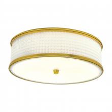  5665-SB-WG - Prism 16.75'' Wide 3-Light Flush Mount - Satin Brass